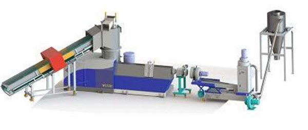 廢舊塑料回收造粒生產(chǎn)線電動摸頭與液壓不停機(jī)換網(wǎng)模頭的
